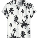 Gerald Men's Short Sleeve Hawaiian Shirt with Floral Pattern – White