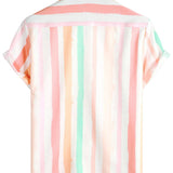 Men's Pink and White Striped Shirt