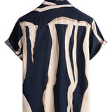 Glen Men's Retro Short Sleeve Striped Shirt – Navy