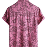 Douglas Men's Hawaiian Floral Short Sleeve Shirt – Pink