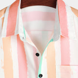 Men's Pink and White Striped Shirt