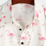 Duncan Men's Flamingo Short Sleeve Shirt – White