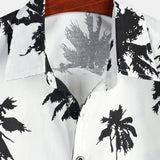 Gerald Men's Short Sleeve Hawaiian Shirt with Floral Pattern – White