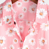 Men's Pink Hawaiian Shirt with Daisies