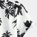 Gerald Men's Short Sleeve Hawaiian Shirt with Floral Pattern – White