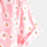 Men's Pink Hawaiian Shirt with Daisies