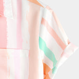Men's Pink and White Striped Shirt