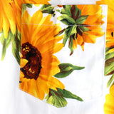 Neil Men's Sunflower Short Sleeve Shirt with Chest Pocket – White