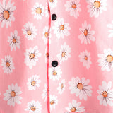 Men's Pink Hawaiian Shirt with Daisies