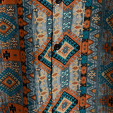 Brown Men's Shirt with Aztec Pattern