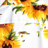 Neil Men's Sunflower Short Sleeve Shirt with Chest Pocket – White