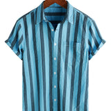 Clayton Men's Hawaiian Short Sleeve Shirt with Chest Pocket