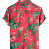 Murray Men's Hawaiian Floral Short Sleeve Shirt – Red