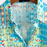Blue Men's Boho Hawaiian Shirt