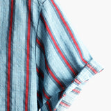 Men's Blue Short Sleeve Cotton Shirt