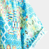 Blue Men's Boho Hawaiian Shirt