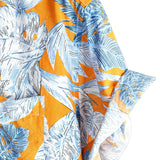 Murray Men's Short Sleeve Shirt with Plant Print – Orange