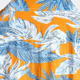 Murray Men's Short Sleeve Shirt with Plant Print – Orange
