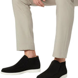 Men's Ankle-Height Suede Loafers – Black