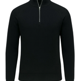 Men's Zip Mock-Neck Sweater – Black