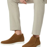 Men's Ankle-Height Suede Loafers – Brown