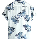 Walter Men's Short Sleeve Hawaiian Shirt with Chest Pocket – White