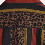 Navy Men's Striped Shirt with Lion Motif