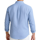 Glen Men's Linen-Blend Shirt – Light Blue