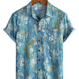 Men's Shirt with Blue Flowers