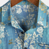 Men's Shirt with Blue Flowers