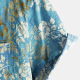 Men's Shirt with Blue Flowers