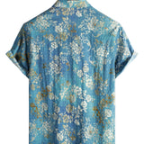 Men's Shirt with Blue Flowers