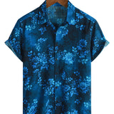 Men's Blue Hawaiian Floral Shirt