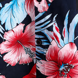 Men's Navy Hawaiian Shirt with Tropical Plants