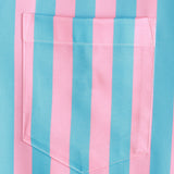 Men's Blue Shirt with Flamingos and Stripes