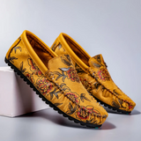 Men's Leather Loafers with Floral Detail