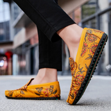 Men's Leather Loafers with Floral Detail