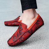 Men's Leather Loafers with Floral Detail