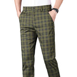Men's Checked Office Pants