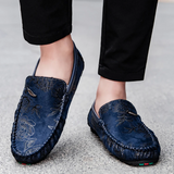 Men's Leather Loafers with Floral Detail
