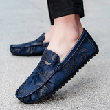 Men's Leather Loafers with Floral Detail