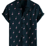 Men's Hawaiian Shirt with Flamingos