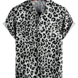 Men's Grey Leopard Print Shirt