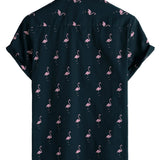 Men's Hawaiian Shirt with Flamingos