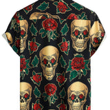 Men's Hawaiian Shirt with Skulls