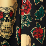 Men's Skull and Rose Print Shirt