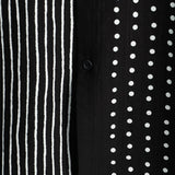Harold Men's Retro Striped and Dotted Short Sleeve Shirt – Black