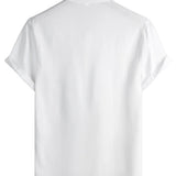 Larry Men's Short Sleeve Shirt with Mandarin Collar and Chest Pocket