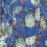 Men's Blue Shirt with Small Floral Pattern