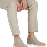 Men's Ankle-Height Suede Loafers – Greige